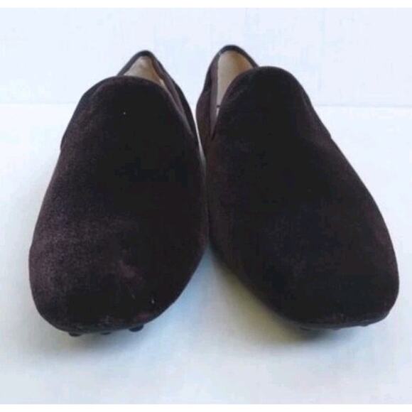 Lands End NEW Women's Dark Chocolate Brown Velvet Loafers Driving Shoes 6B - Picture 4 of 12